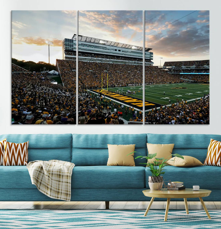 Iowa University Hawkeyes Football Team Print - Iowa City Kinnick Stadium Wall Art Canvas Print