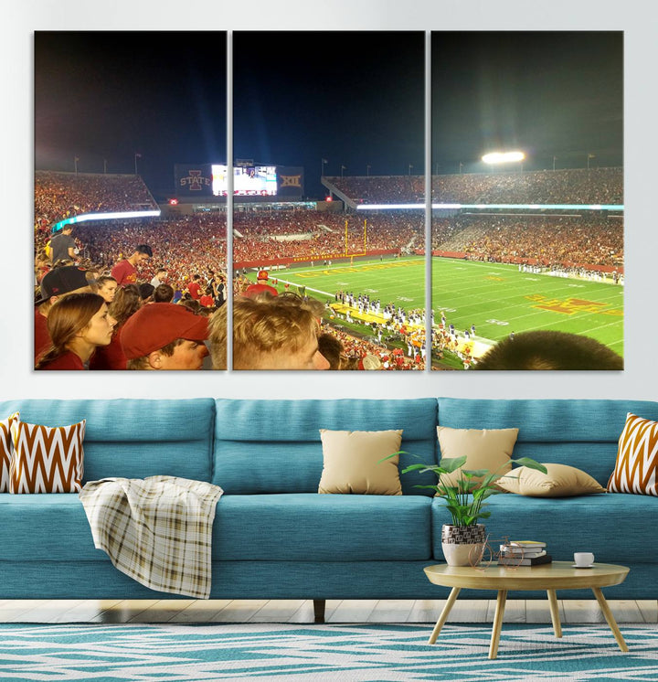 Iowa State University Cyclones Football Team Print - Jack Trice Stadium Ames Wall Art Canvas Print