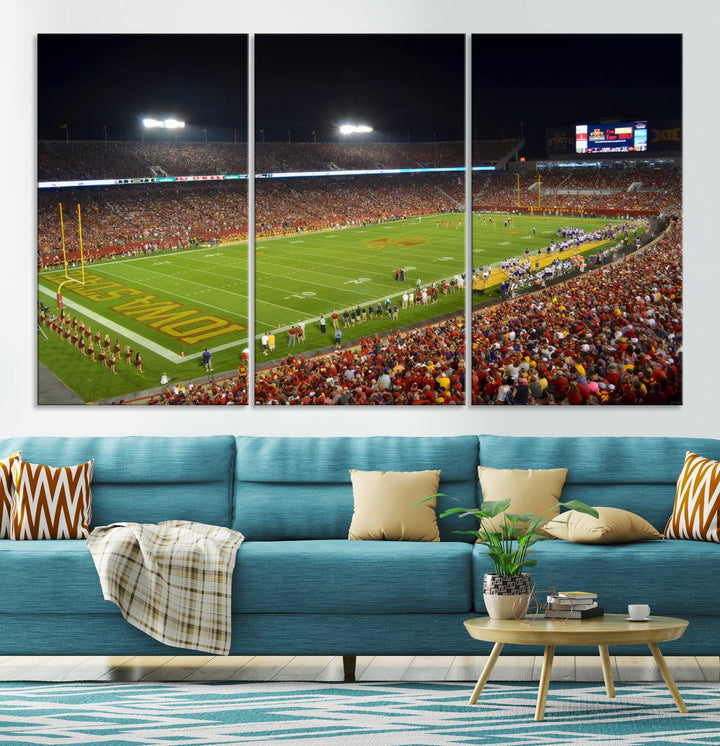 Iowa State University Cyclones Football Team Print - Ames Jack Trice Stadium Wall Art Canvas Print