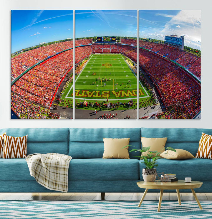 Iowa State University Cyclones Football Team Print - Ames Jack Trice Stadium Wall Art Canvas Print