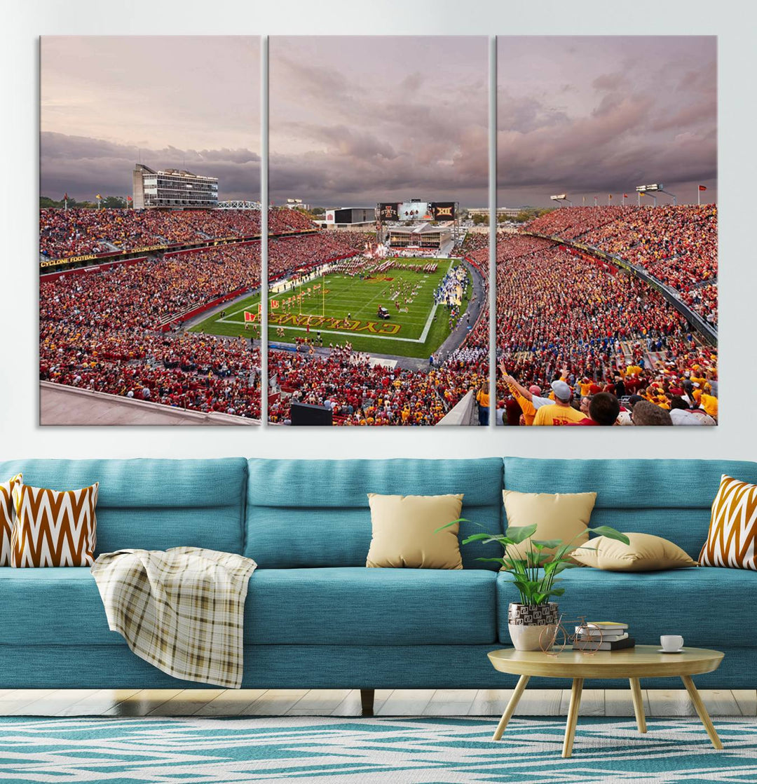 Iowa State University Cyclones Football Team Print - Ames Jack Trice Stadium Wall Art Canvas Print