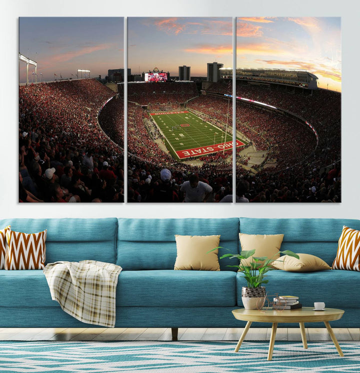 Ohio State University Buckeyes Football Team Print - Columbus Ohio Stadium Wall Art Canvas Print