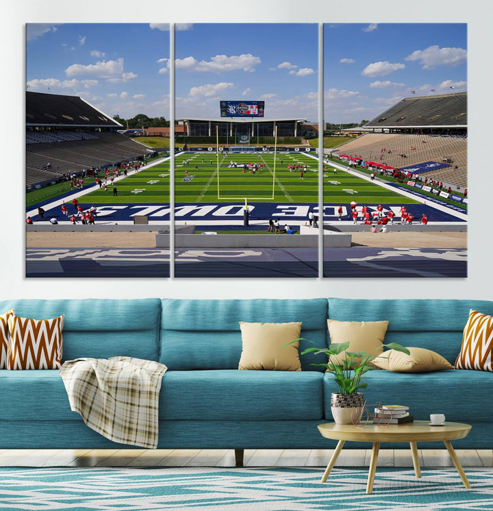 Rice University Owls Football Team Print - Houston Rice Stadium Wall Art Canvas Print