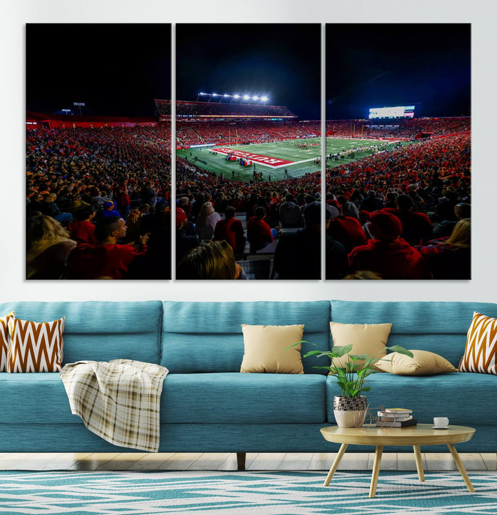 Rutgers Scarlet Knights Football Team Print - SHI Stadium, Piscataway Wall Art Canvas Print