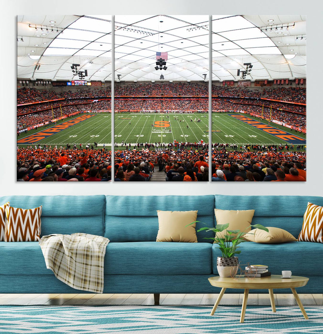 Syracuse University Orange Football Team Print - Syracuse JMA Wireless Dome Wall Art Canvas Print.