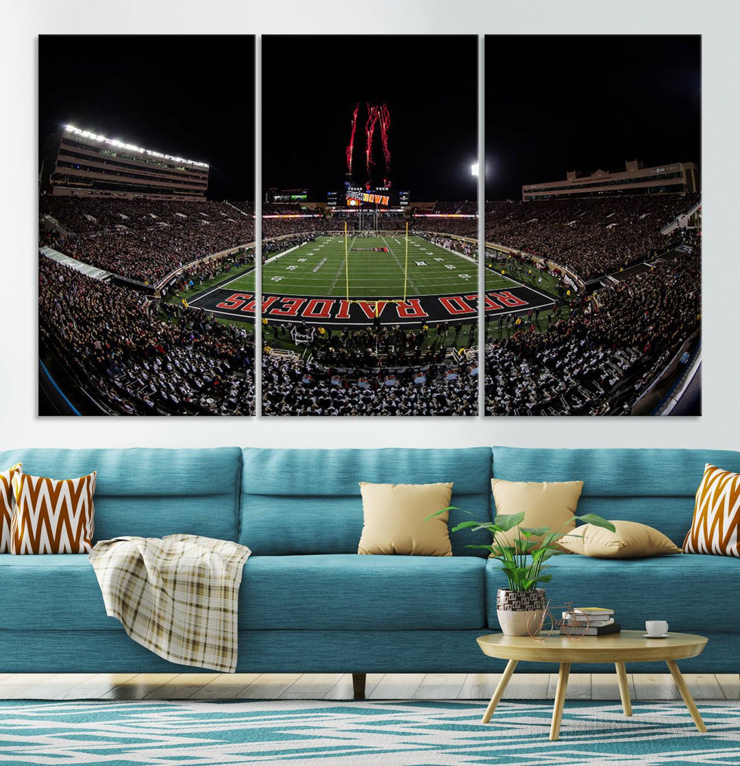 Texas Tech Red Raiders Football Team Print - Lubbock Jones AT&T Stadium Wall Art Canvas Print