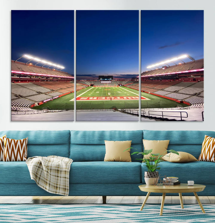 Rutgers Scarlet Knights Football Team Print - Piscataway SHI Stadium Wall Art Canvas Print