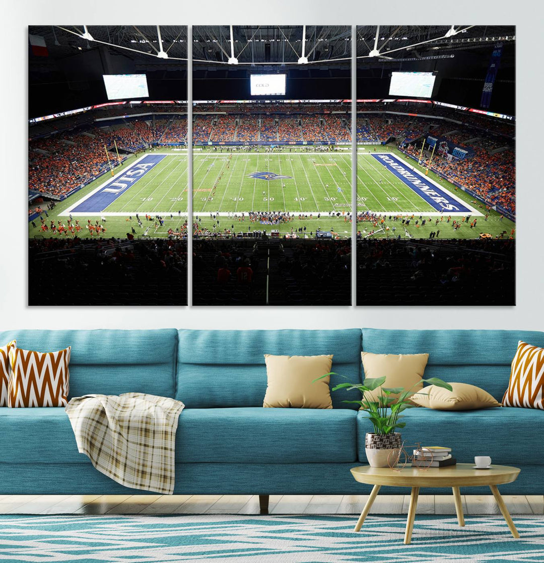 The University of Texas at San Antonio Roadrunners Football Team Print - San Antonio Alamodome Wall Art Canvas Print