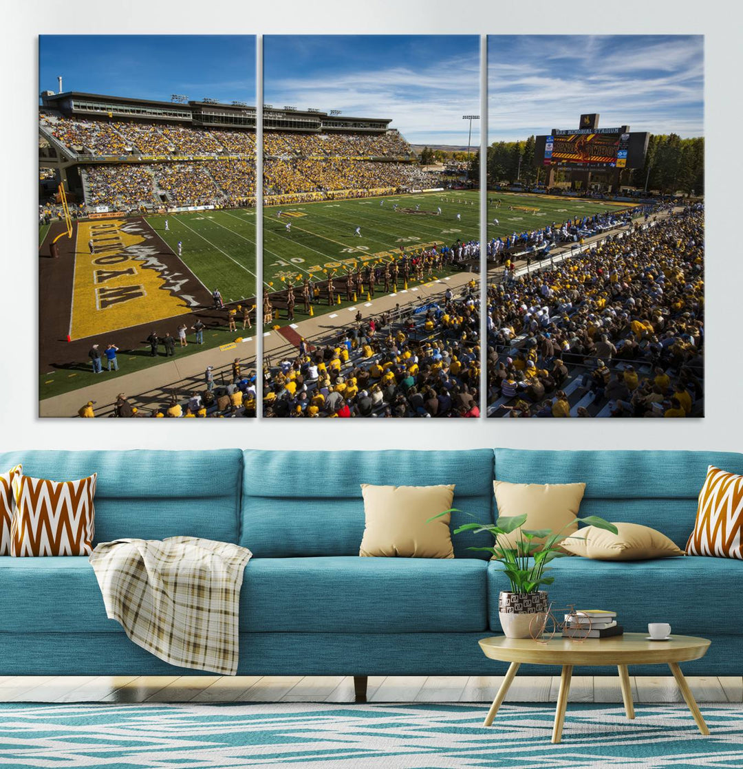 University of Wyoming Cowboys Football Team Print - Laramie Jonah Field at War Memorial Stadium Wall Art Canvas Print