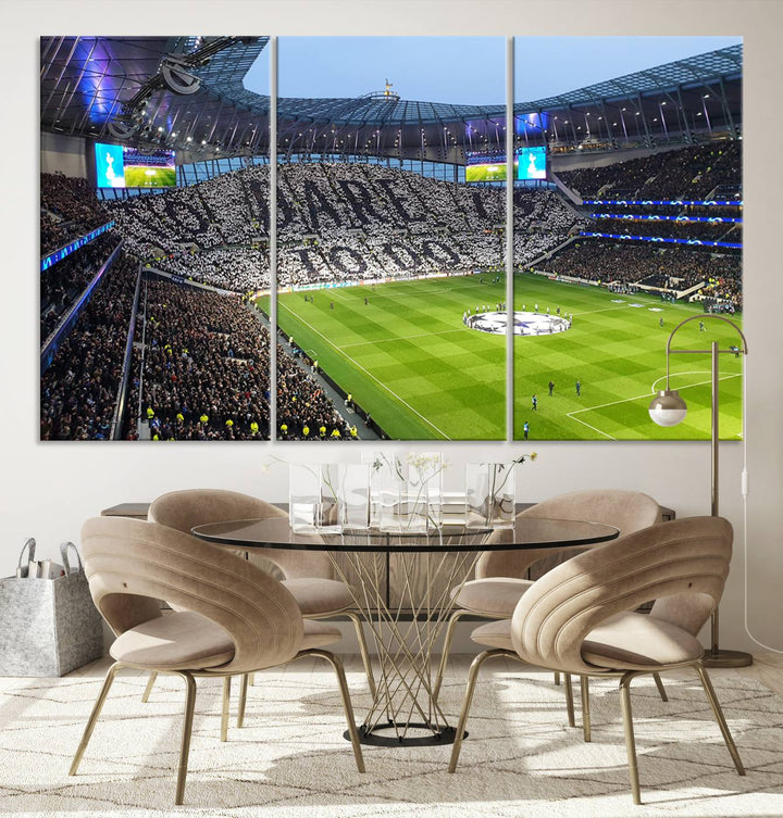 At Tottenham Hotspur Stadium, the Premier League wall art stands out.