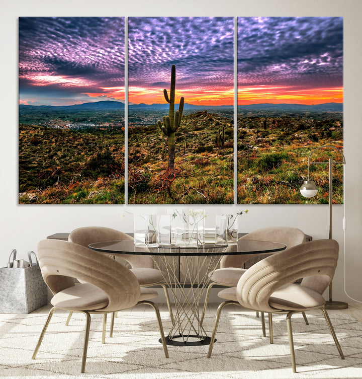 Arizona Desert Sunset Wall Art Canvas Print, Phoenix Wall Art Print