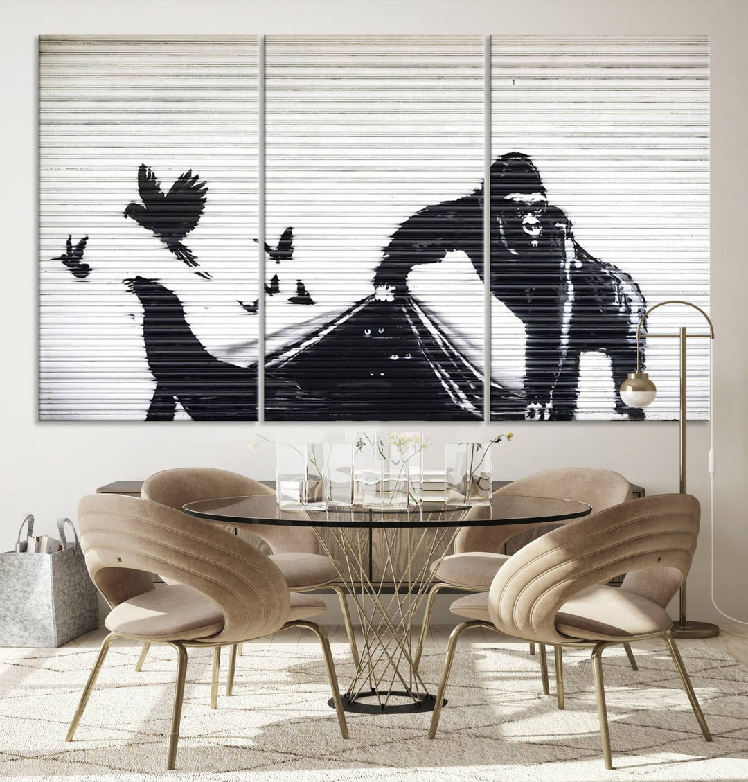 Banksy London Zoo Graffiti Wall Art Canvas Print