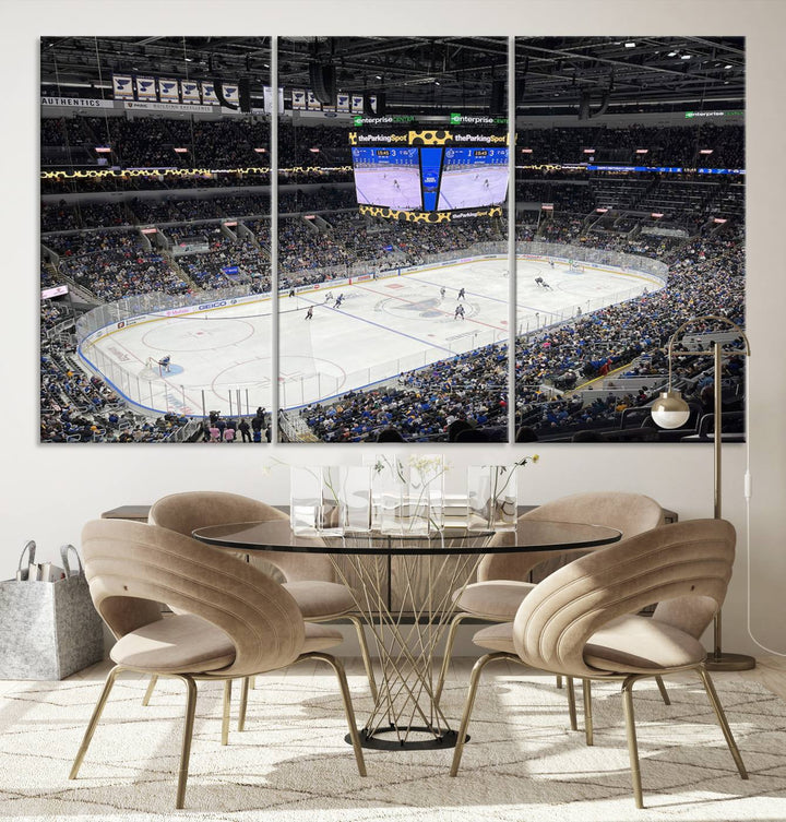 Enterprise Center Missouri St. Louis Blues Hockey Stadium Wall Art Canvas Print