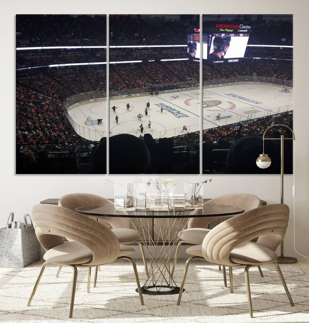 Honda Center California Anaheim Ducks Hockey Stadium Wall Art Canvas Print