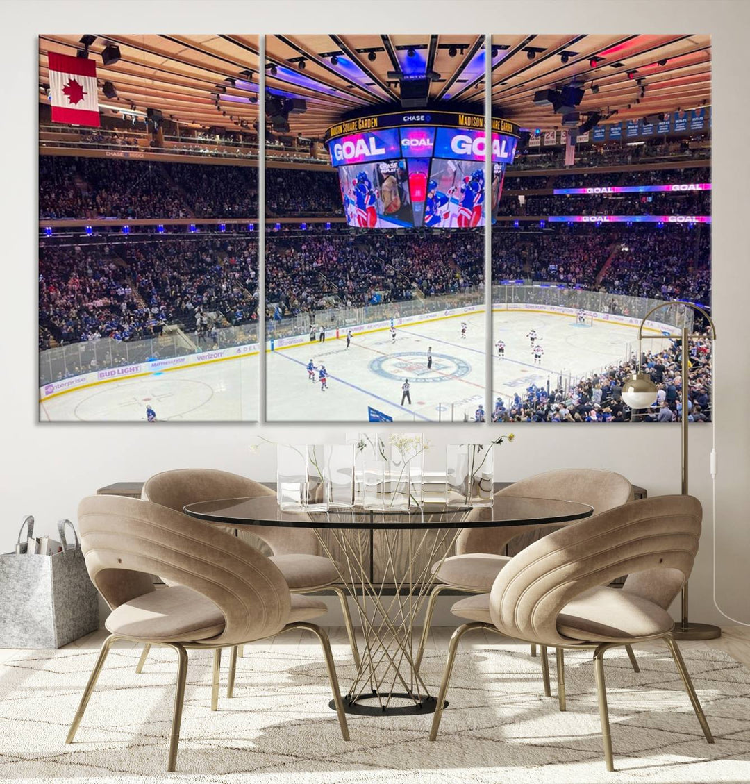 Madison New York Rangers Hockey Stadium Wall Art Canvas Print