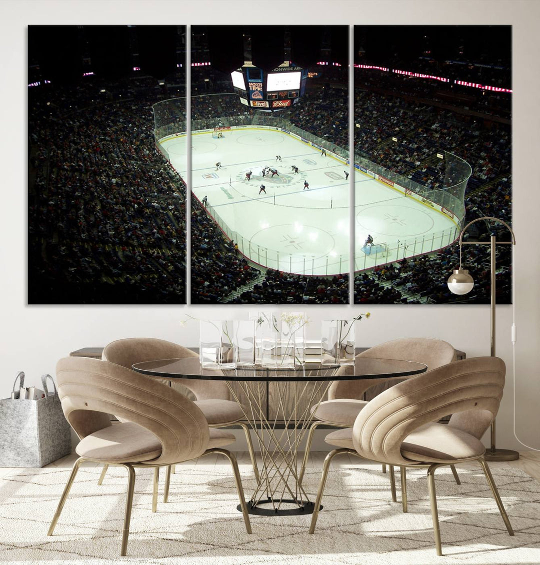 Nationwide Arena Ohio Columbus Blue Jackets Hockey Stadium Wall Art Canvas Print