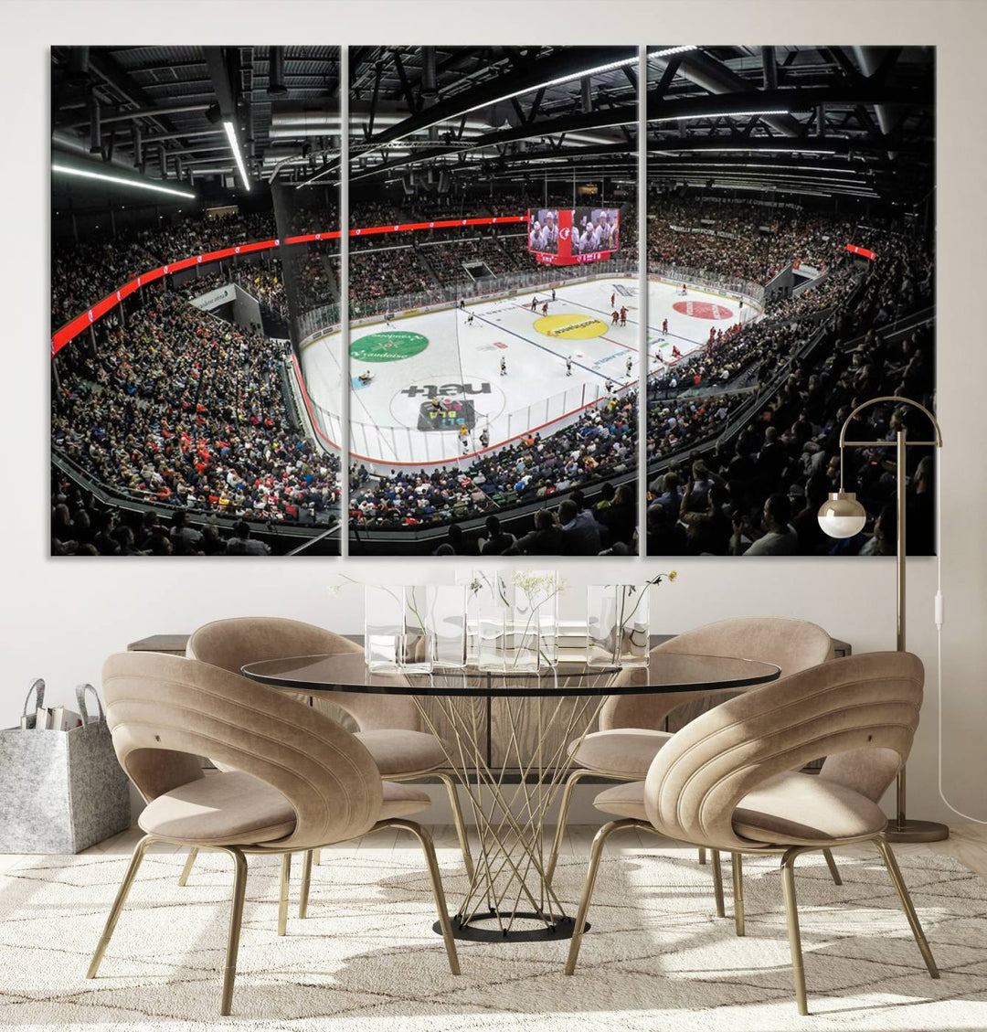 Vaudoise Lausanne Ice Hockey Arena Stadium Wall Art Canvas Print