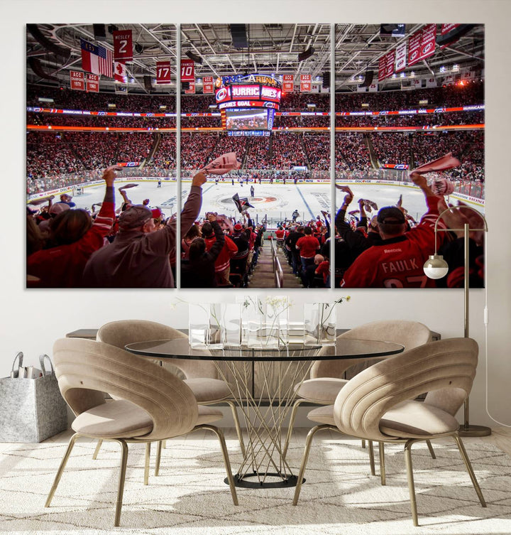 Carolina Hurricanes Ice Hockey Stadium Wall Art Canvas Print