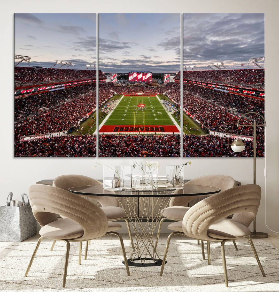 Florida Tampa Raymond James Stadium Wall Art Canvas Print - NFL Football Stadium Print