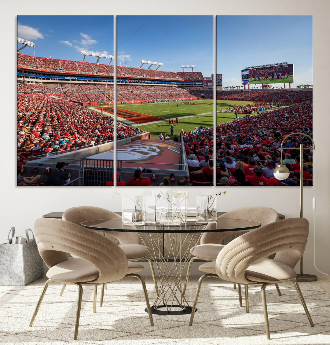 Florida Tampa Raymond James Stadium Wall Art Canvas Print - NFL Football Stadium Print