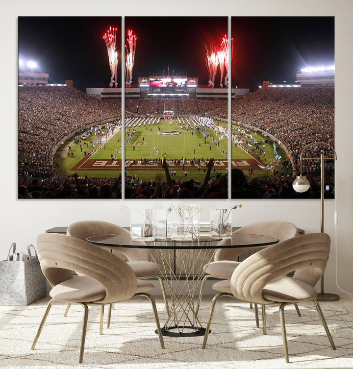 Florida State Seminoles Football Team Print - Tallahassee Doak Campbell Stadium Wall Art Canvas Print