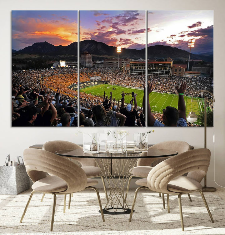 Colorado Buffaloes Football Team Print - Boulder Folsom Field Stadium Wall Art Canvas Print