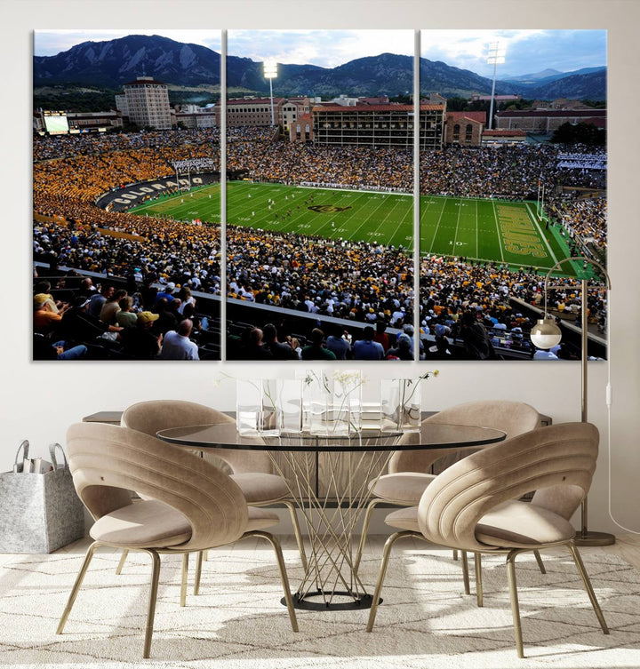 Colorado Buffaloes Football Team Print - Boulder Folsom Field Stadium Wall Art Canvas Print