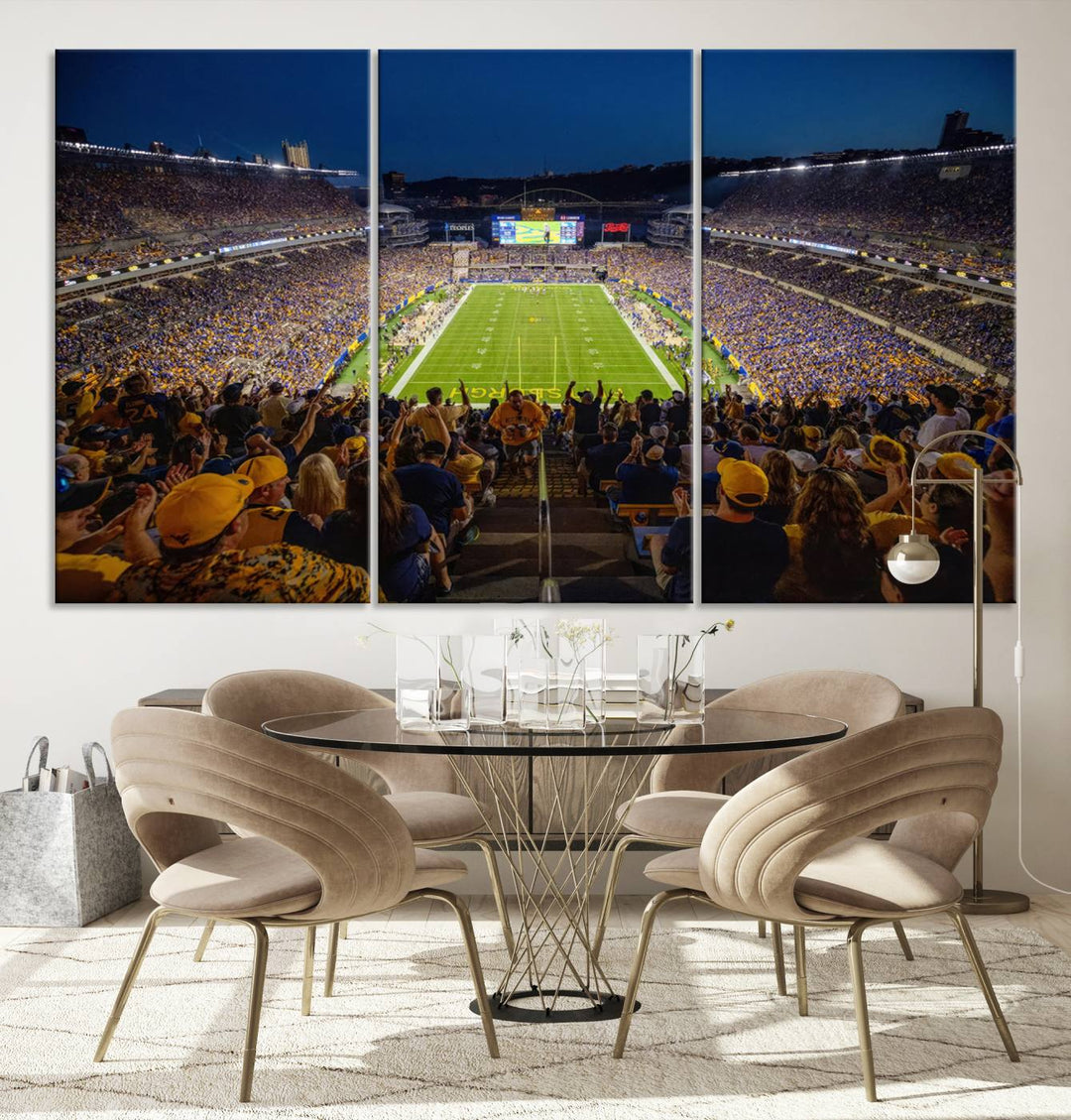 Pittsburgh Panthers Football Team Print - Pittsburgh Acrisure Stadium Wall Art Canvas Print