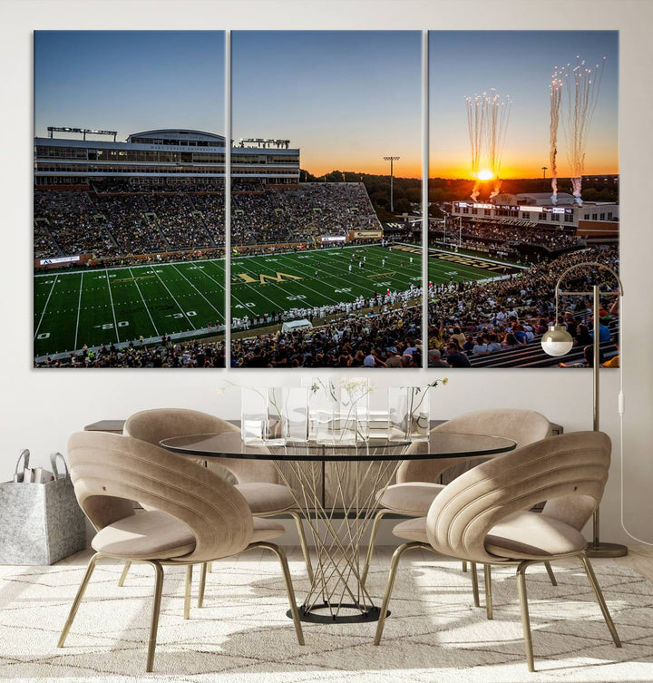 Demon Deacons Football Team Print - Winston-Salem Allegacy Federal Credit Union Stadium Wall Art Canvas Print