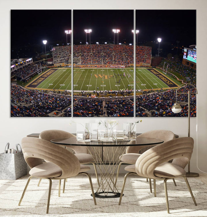 Demon Deacons Football Team Print - Winston-Salem Allegacy Federal Credit Union Stadium Wall Art Canvas Print