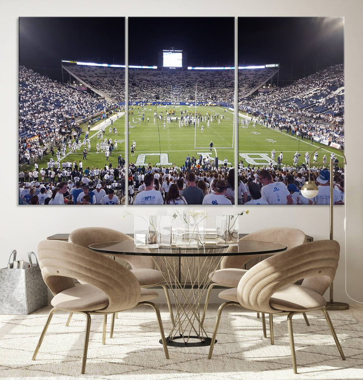 Brigham Young University Cougars Football Team Print - Provo LaVell Edwards Stadium Wall Art Canvas Print.