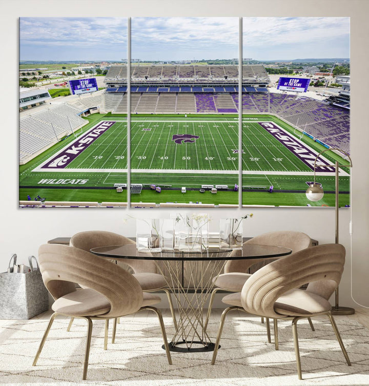 KState Wildcats Football Team Print - Manhattan Bill Snyder Family Football Stadium Wall Art Canvas Print