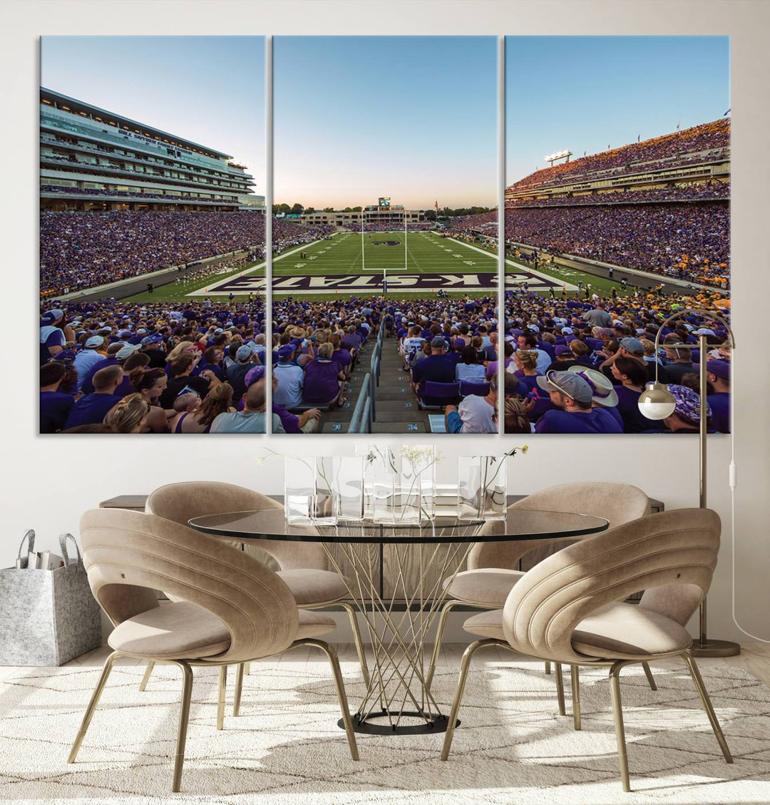 Kansas State University Wildcats Football Team Print - Manhattan Bill Snyder Family Football Stadium Wall Art Canvas Print