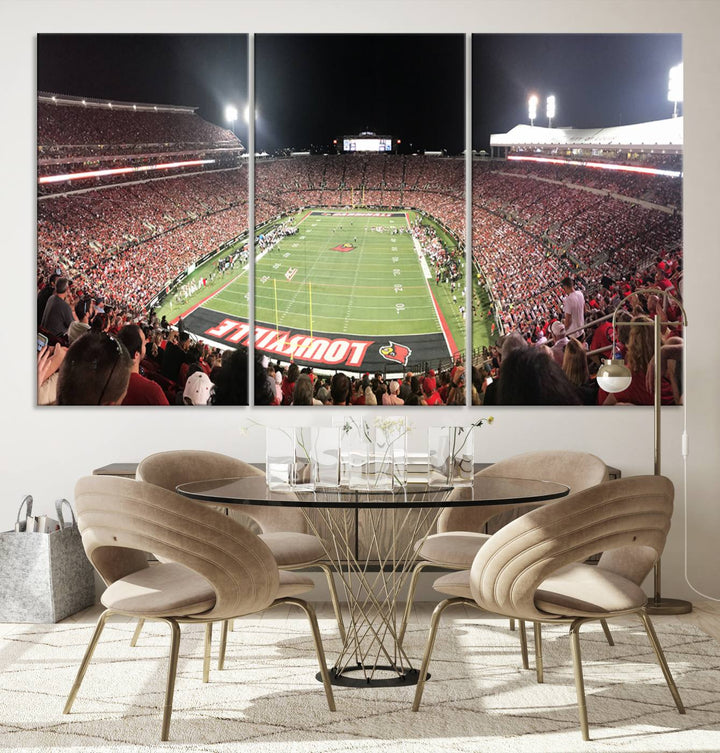 University of Louisville Cardinals Football Team Print - Louisville Cardinal Stadium Wall Art Canvas Print