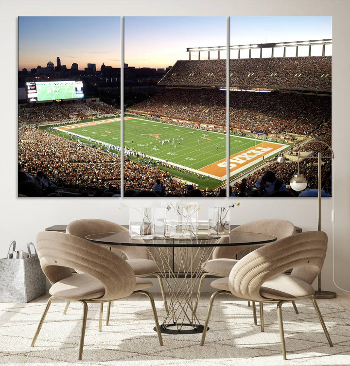 Darrell K Royal-Texas Memorial Stadium Canvas Wall Art - Texas Longhorns Football Match