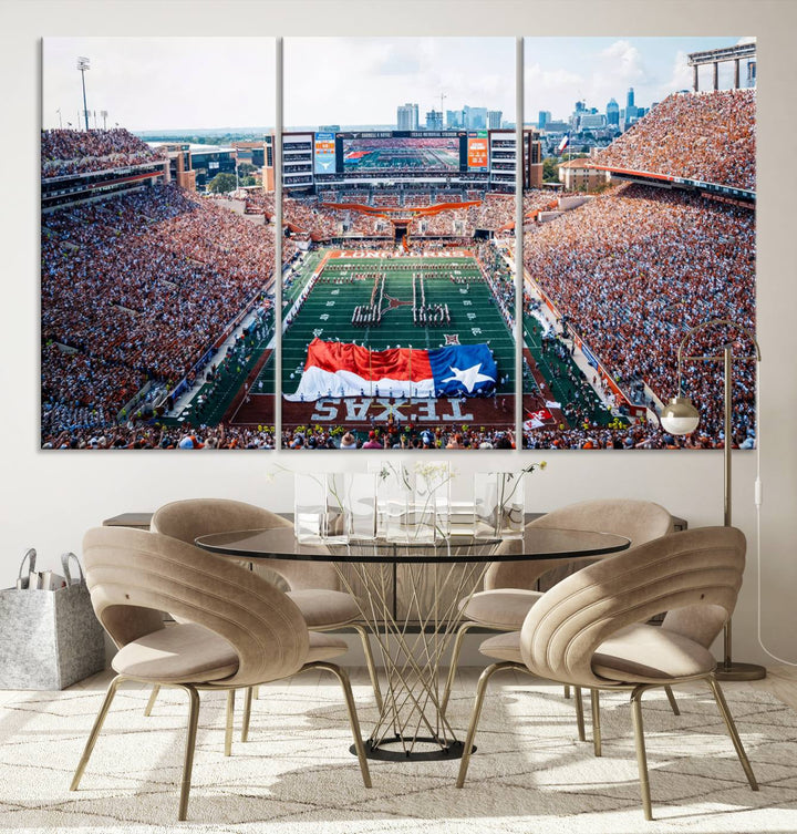University of Texas Longhorns Football Team Canvas Print - Austin Darrell K Royal-Texas Memorial Stadium Wall Art Canvas Print