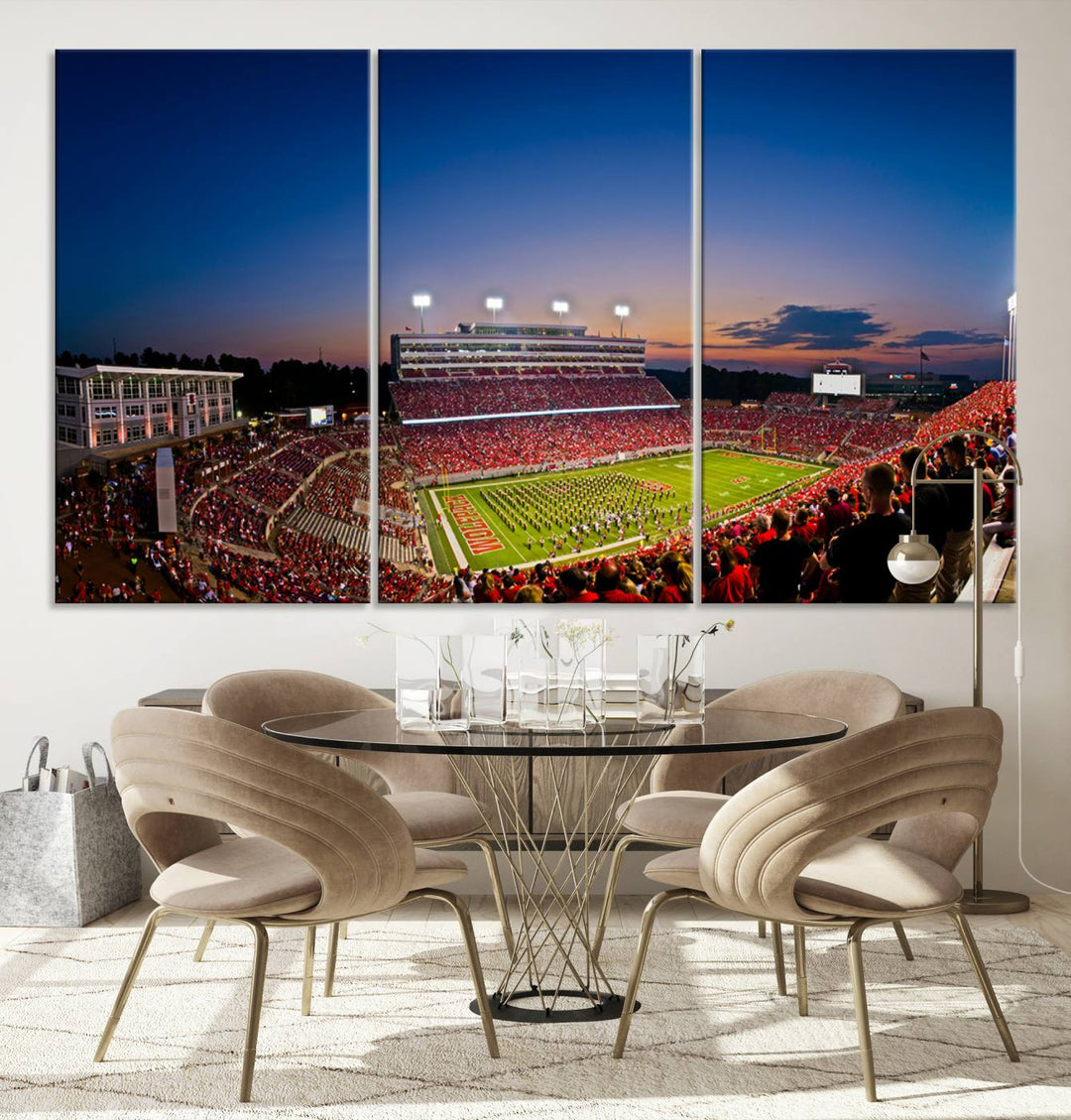 Wolfpack Football Team Print - Raleigh Carter-Finley Stadium Wall Art Canvas Print