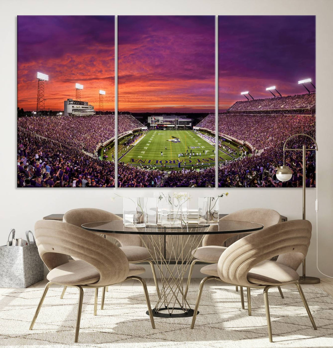 East Carolina University Pirates Football Team Print - Greenville Dowdy-Ficklen Stadium Wall Art Canvas Print