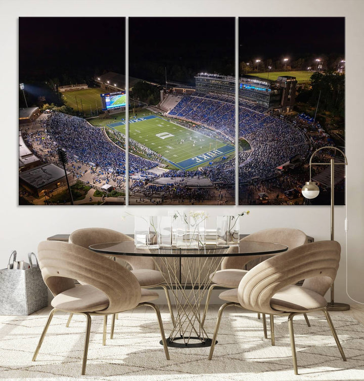 Duke University Blue Devils Football Team Print - Durham Wallace Wade Stadium Wall Art Canvas Print