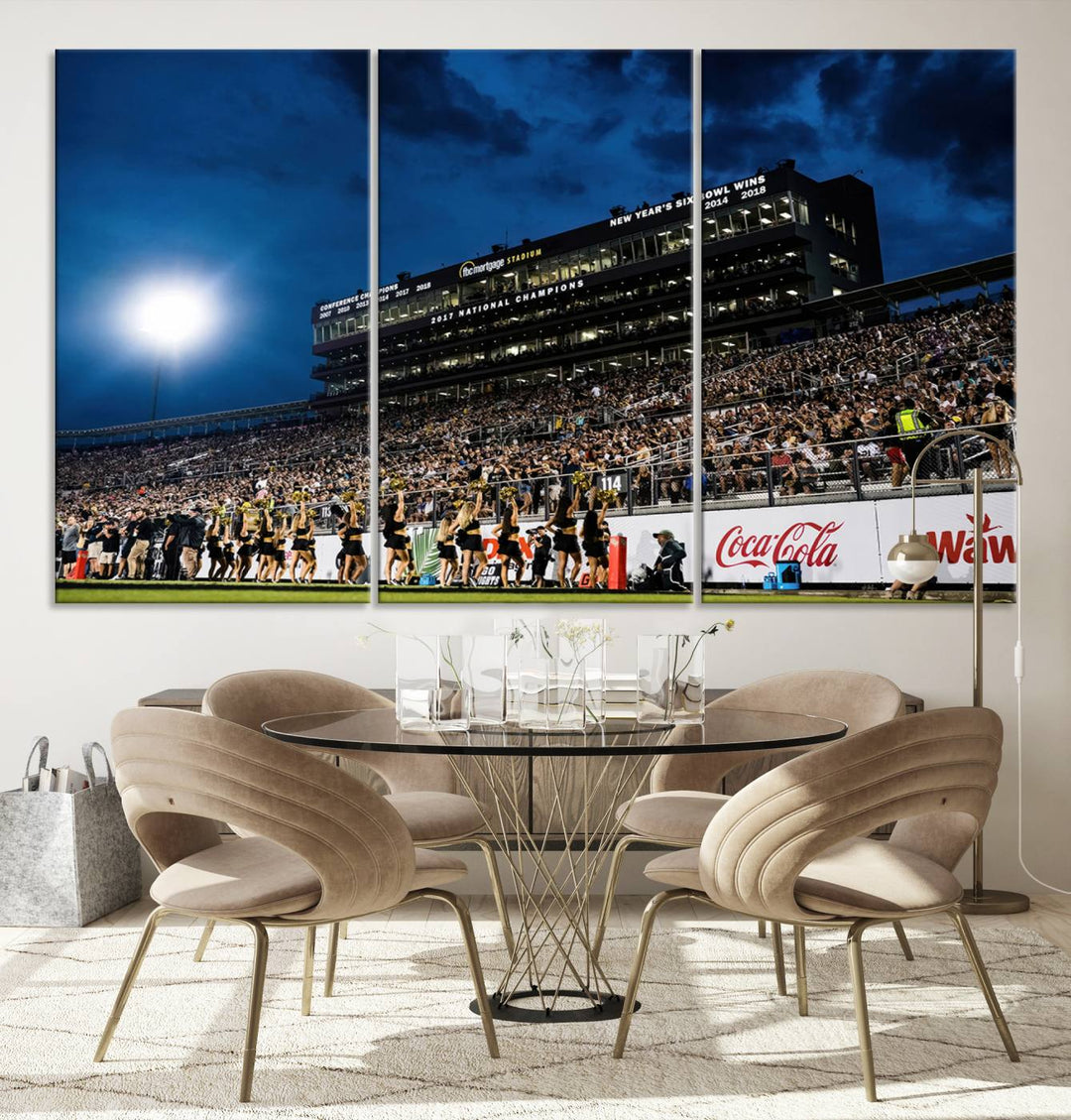 UCF Knights Football Team Print - Orlando FBC Mortgage Stadium Wall Art Canvas Print