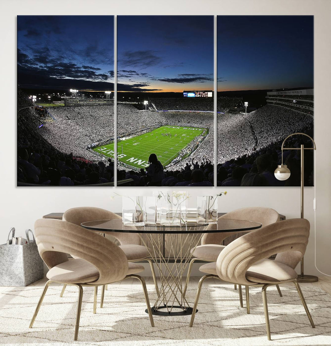 Penn State Nittany Lions Football Team Print - University Park Beaver Stadium Wall Art Canvas Print