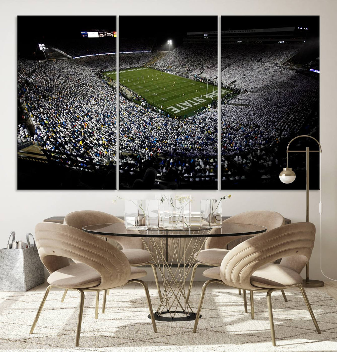 Penn State Nittany Lions Football Team Print - University Park Beaver Stadium Wall Art Canvas Print