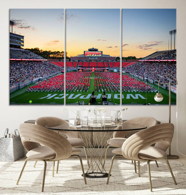 NC State Wolfpack Football Team Print - Raleigh Carter-Finley Stadium Wall Art Canvas Print