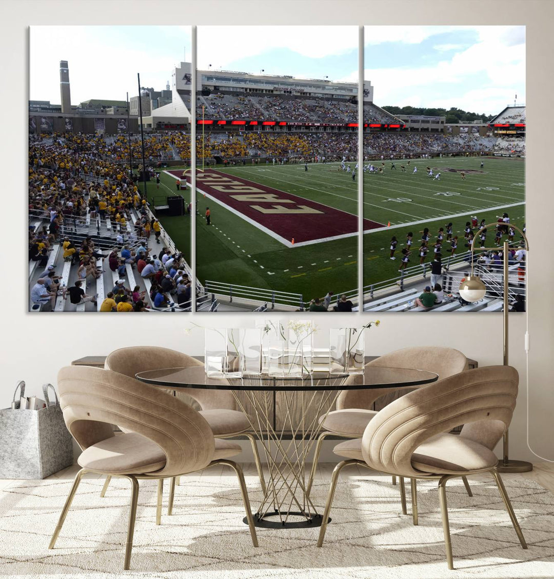 Boston College Eagles Football Team Print - Boston Alumni Stadium Wall Art Canvas Print