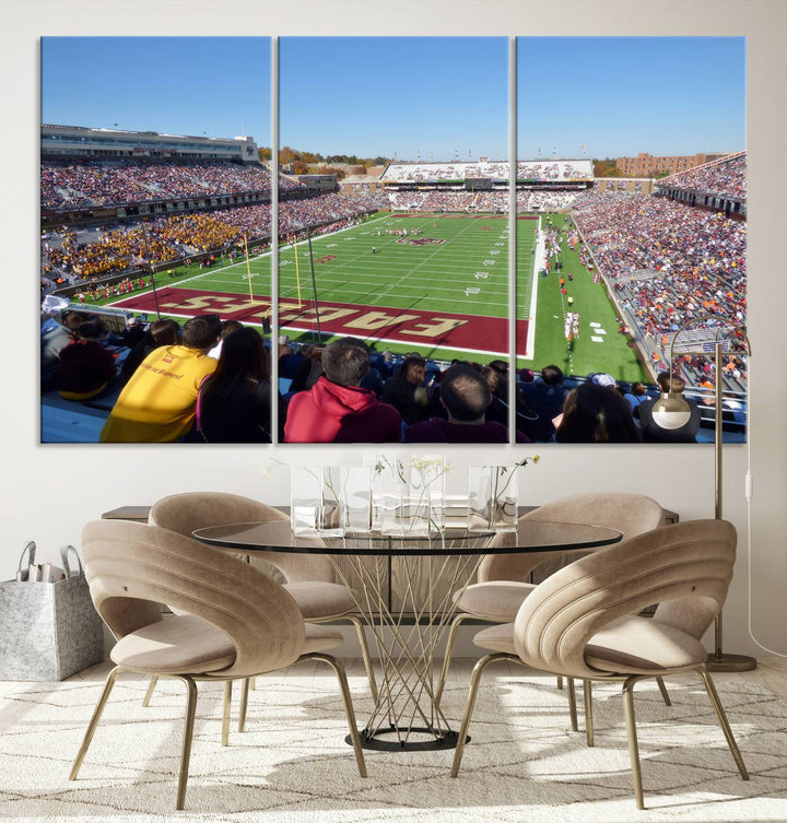 Boston College Eagles Football Team Print - Boston Alumni Stadium Wall Art Canvas Print