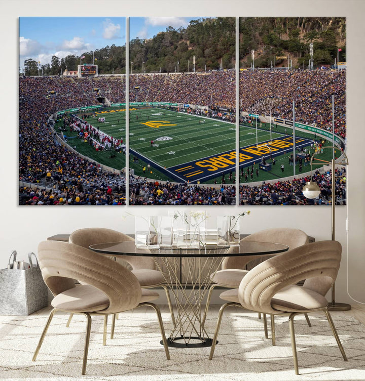 University of California Golden Bears Football Team Print - Berkeley California Memorial Stadium Wall Art Canvas Print