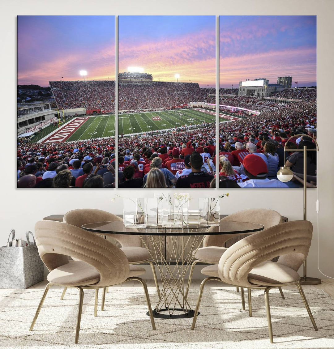 Indiana University Hoosiers Football Team Print - Bloomington Memorial Stadium Wall Art Canvas Print