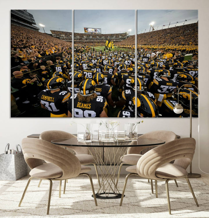 Iowa University Hawkeyes Football Team Print - Iowa City Kinnick Stadium Wall Art Canvas Print