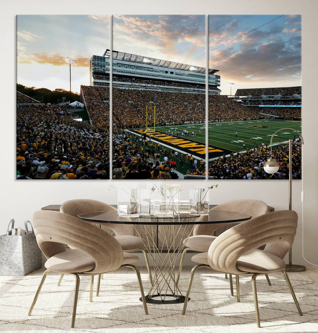 Iowa University Hawkeyes Football Team Print - Iowa City Kinnick Stadium Wall Art Canvas Print