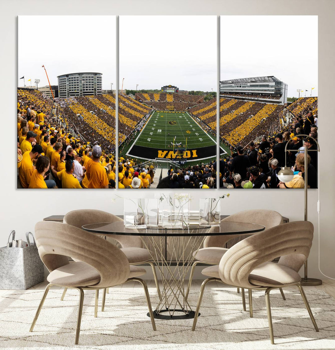 Iowa University Hawkeyes Football Team Print - Iowa City Kinnick Stadium Wall Art Canvas Print